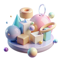 beautiful modern A surreal composition of floating objects and impossible perspectives, rendered in a dreamlike, pastel color palette. Soft, diffused lighting high quality png