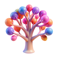 beautiful modern An abstract representation of a tree, with intricate branches and vibrant leaves. Soft, diffused lighting high quality png