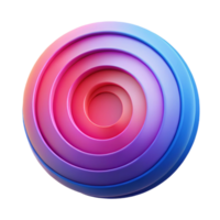 impressive modern A series of concentric circles, radiating outward, with a gradient of colors from deep blue to vibrant pink, rendered in a minimalist, geometric style authentic png