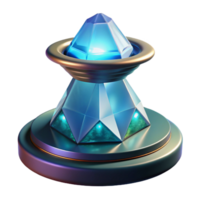 extraordinary vintage A crystalline alien artifact pulsating with an inner light, resting on a pedestal in a futuristic museum, spotlights highlighting its facets. Abstract style high resolution png