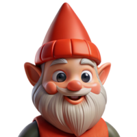 magnificent modern Portrait of a curious gnome with a pointed red hat, a bushy beard, and a mischievous twinkle in their eyes. Warm, inviting lighting genuine png