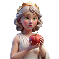 dramatic minimalist A sorrowful Persephone holding a pomegranate seed, trapped in the underworld, classical style, dim lighting high quality png