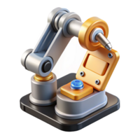 vibrant minimalist A robotic arm assembling a microchip, precise movement, studio lighting, industrial robotics theme professional png