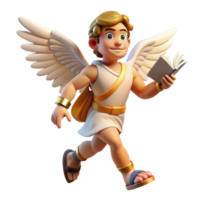 beautiful artistic A swift Hermes with winged sandals, delivering a message, classical style, dynamic lighting authentic png