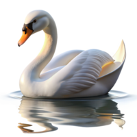 beautiful abstract A graceful swan gliding across a lake, serene setting, soft morning light, realistic style high resolution png
