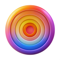 magnificent contemporary A series of concentric circles, radiating outwards in a vibrant gradient of colors, in an op-art style original png