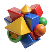 stunning classic A dynamic composition of fragmented, geometric shapes, rendered in bold, primary colors, cubist style original png