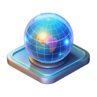 stunning vintage A holographic projection of a world map, interactive display, data visualization style authentic png