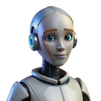 stunning vintage A humanoid robot with artificial intelligence, contemplative expression, soft lighting, realistic portrait style authentic png