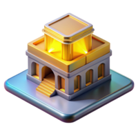 impressionante abstrato uma holográfico projetor exibindo uma 3d modelo do uma prédio, caloroso amarelo iluminação, arquitetônico estilo exclusivo png
