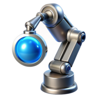 impressive rustic A sleek, chrome robotic arm delicately holding a glowing blue orb, studio lighting, hyperrealistic style high quality png