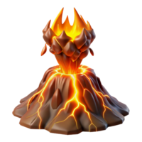 stunning traditional A powerful, elemental spirit composed of swirling fire and lightning, emerging from a volcanic eruption, illuminated by a fiery, orange light. Elemental fantasy art style premium png