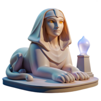 wonderful artistic A mysterious sphinx with the body of a lion and the head of a woman, gazing enigmatically into the distance. Soft lighting, surreal style original png