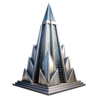 dramatic rustic Art Deco skyscraper, chrome and glass, sharp angles, volumetric lighting, high contrast, stylized rendering original png