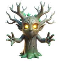 beautiful classic A mystical tree spirit with glowing eyes and branches that reach towards the sky. Ethereal lighting, art nouveau style premium png