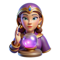 wonderful abstract A wise oracle gazing into a crystal ball, her eyes glowing with otherworldly knowledge, lit by candlelight, in a mystical, Art Nouveau style premium png