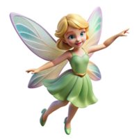 stunning creative A playful fairy with delicate wings and a shimmering dress, dancing in a sunlit meadow. Soft lighting, impressionist style 4K png