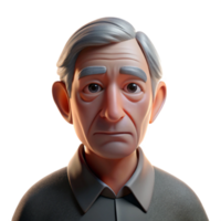 vibrant contemporary Portrait of an elderly man with deep wrinkles and a thoughtful expression, illuminated by a single, overhead spotlight, in the style of a black and white photograph exclusive png