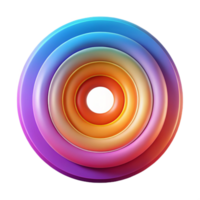 dramatic classic A series of concentric circles, radiating outwards in a vibrant gradient of colors, in an op-art style high quality png