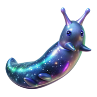 elegant artistic A colossal bioluminescent space slug drifts through a nebula, iridescent scales shimmering, ethereal and dreamlike, art nouveau style exclusive png