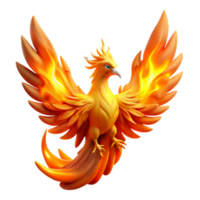 elegant rustic A majestic phoenix engulfed in flames, rising from its ashes, illuminated by a blinding white light, in a vibrant digital art style authentic png