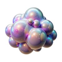 vibrant artistic A cloud of iridescent bubbles floating in zero gravity, illuminated by a celestial nebula, cosmic horror style professional png