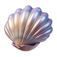 stunning abstract A single, perfect seashell on a transparent background, detailed texture, pearly sheen, beach vibes premium png