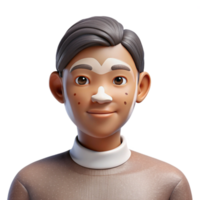 dramatic rustic Portrait of a person with vitiligo, highlighting the contrast in their skin tones, lit by soft, natural light, in a realistic style exclusive png