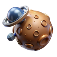 magnificent minimalist A space probe exploring a distant planet, dark background with stars, realistic style high quality png
