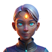 extraordinary classic Portrait of a person with glowing eyes and intricate henna tattoos, lit by soft, mystical light, in a bohemian style high resolution png