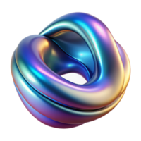 beautiful abstract A fluid, amorphous shape, morphing and transforming in a continuous loop, with a metallic texture and iridescent colors, illuminated by dynamic lighting original png