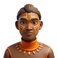 impressive minimalist Portrait of a person with their face painted in the style of a traditional African mask, lit by warm, earthy tones, in a tribal art style high quality png