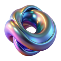 beautiful contemporary A fluid, amorphous shape, morphing and transforming in a continuous loop, with a metallic texture and iridescent colors, illuminated by dynamic lighting high quality png