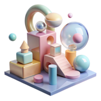 vibrant traditional A surreal composition of floating objects and impossible perspectives, rendered in a dreamlike, pastel color palette. Soft, diffused lighting premium png