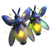 dramatic creative A group of fireflies glowing in a dark forest, bioluminescent light, magical atmosphere, fantasy style, professional png