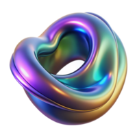 serene minimalist A fluid, amorphous shape, morphing and transforming in a continuous loop, with a metallic texture and iridescent colors, illuminated by dynamic lighting high resolution png