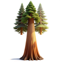 serene contemporary A giant sequoia tree towering over a forest, majestic and ancient, sunlight filtering through the branches premium png
