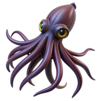 extraordinary classic A giant squid swimming through the dark depths of the ocean, its tentacles trailing behind it, in a mysterious, monstrous style authentic png