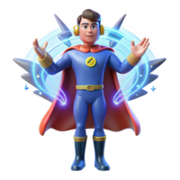 magnificent artistic A sound superhero with sonic waves emanating from their hands, vibrant aura, surrounded by musical notes, concert lighting, pop art style authentic png