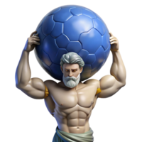 wonderful minimalist A powerful Atlas holding the celestial sphere on his shoulders, classical style, strained lighting high quality png