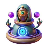 impressive artistic A mysterious oracle with glowing eyes, surrounded by swirling runes, in a dimly lit cave. Surreal style exclusive png