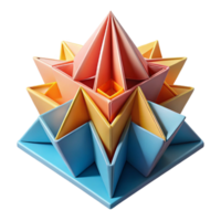 magnificent artistic Origami architecture, folded paper structures, intricate patterns, colorful design, abstract art, high resolution png