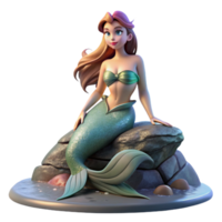 magnificent abstract A beautiful siren perched on a jagged rock, her enchanting voice echoing across the sea, lit by the setting sun, in a melancholic, Art Nouveau style high quality png