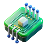 beautiful contemporary A close-up of a circuit board with data flowing through it, green and blue lighting, technological style exclusive png