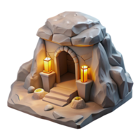 wonderful minimalist Subterranean dwelling, carved into rock face, minimal lighting from internal sources, post-apocalyptic concept art style original png