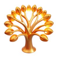 magnificent contemporary A fractal pattern resembling a tree of life, with branches extending outwards, glowing with a warm, golden light, in a dark, ethereal atmosphere high resolution png