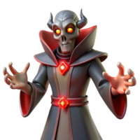 serene minimalist A powerful warlock with glowing red eyes, summoning a demonic entity. Gothic horror style professional png
