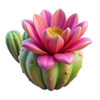 serene minimalist A close-up of a cactus flower, vibrant colors, harsh desert light, detailed and botanical style original png