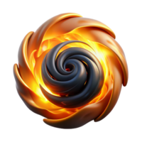wonderful classic A dynamic, swirling vortex of fire and smoke, rendered in a dramatic, high-contrast style. Bright, intense lighting premium png