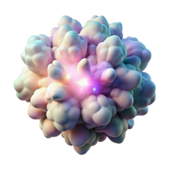 lugn konstnärlig en kaotisk explosion av pastell partiklar, liknar en nebulosa, med en ljus, himmelsk ljus källa och en kornig, texturerad, impressionistisk stil professionell png